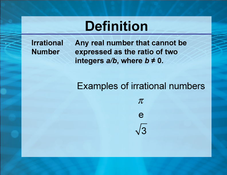 Video Definition 18--Rationals and Radicals--Irrational Number 2 (Spanish Audio)