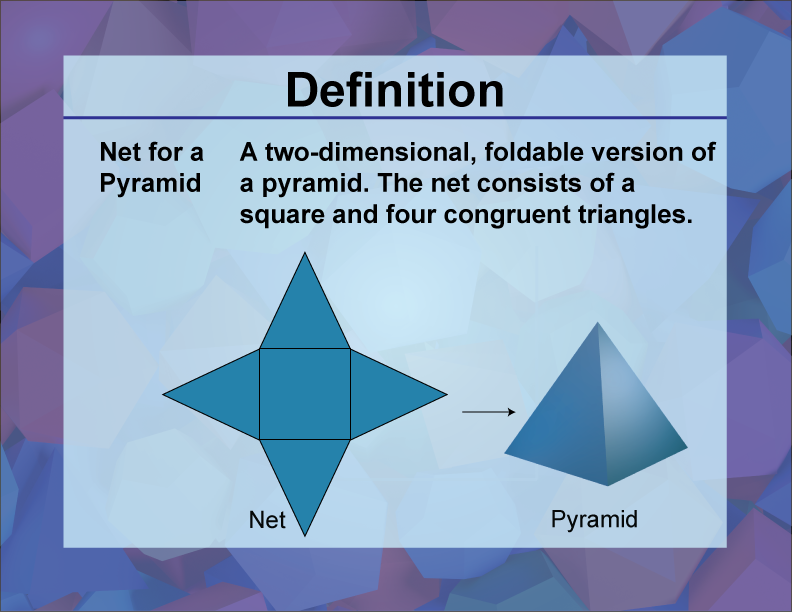 Video Definition 29--3D Geometry--Net for a Pyramid