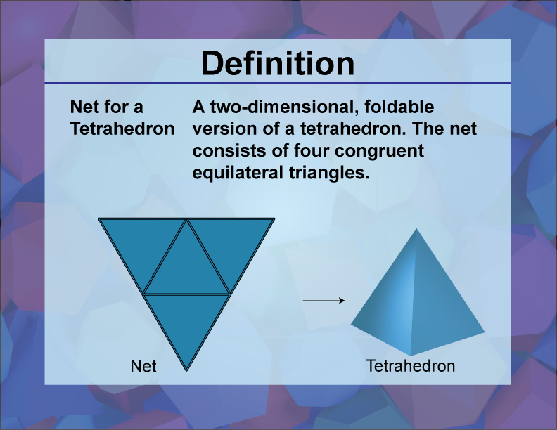 Video Definition 31--3D Geometry--Net for a Tetrahedron--Spanish Audio