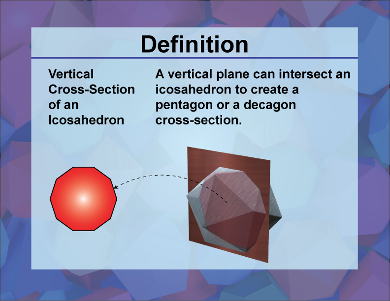 Video Definition 54--3D Geometry--Vertical Cross-Section of an Icosahedron--Spanish Audio