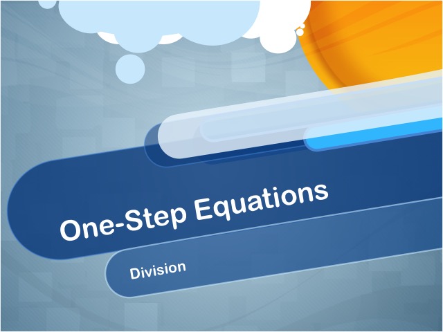 Closed Captioned Video: One-Step Equations: Division