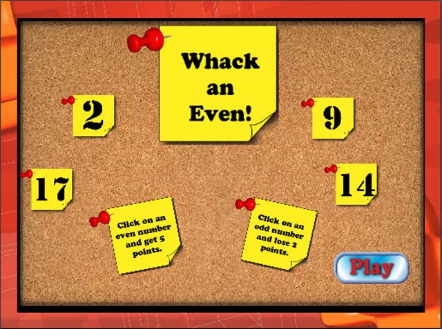 Interactive Math Game--Whack an Even!