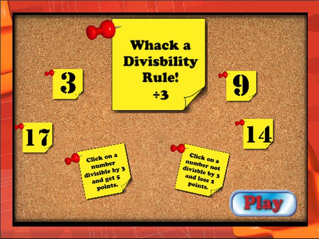 Interactive Math Game--Whack a Divisilbity Rule! 3