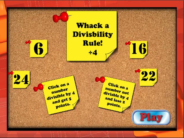 Interactive Math Game--Whack a Divisilbity Rule! 4