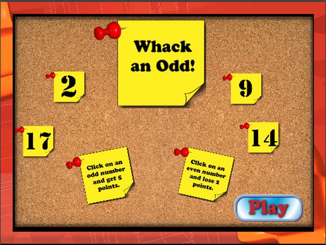 Interactive Math Game--Whack an Odd!
