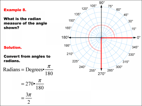 Math Example--Angle Concepts--Radian Measure--Example 8