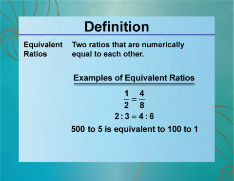 Definition--Ratios, Proportions, and Percents Concepts--Equivalent Ratios