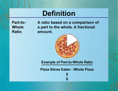 Definition--Ratios, Proportions, and Percents Concepts--Part-to-Whole Ratios