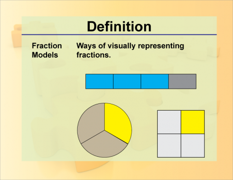 Definition--Fraction Concepts--Fraction Models