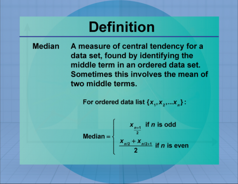 Definition--Measures of Central Tendency--Median