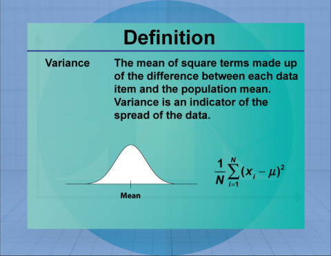 Definition--Measures of Central Tendency--Variance