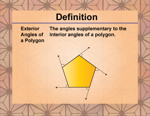 Definition--Polygon Concepts--Exterior Angles of a Polygon