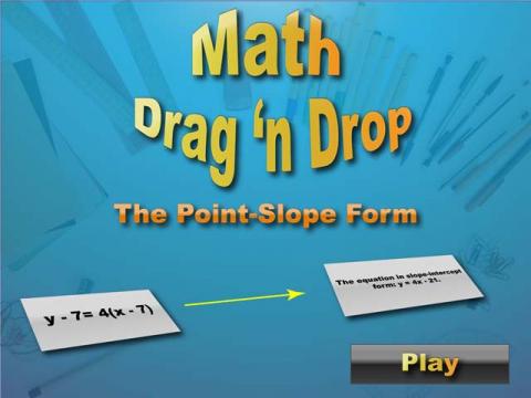 Interactive Math Game--DragNDrop Math--The Point-Slope Form