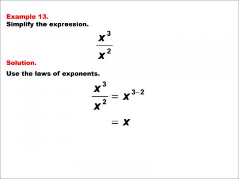 Math Example--Exponential Concepts--Laws of Exponents: Example 13