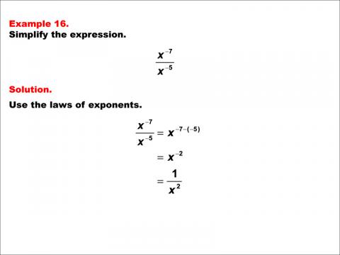 Math Example--Exponential Concepts--Laws of Exponents: Example 16