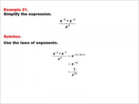 Math Example--Exponential Concepts--Laws of Exponents: Example 21