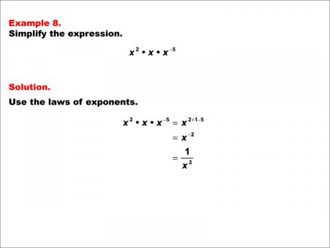 Math Example--Exponential Concepts--Laws of Exponents: Example 8