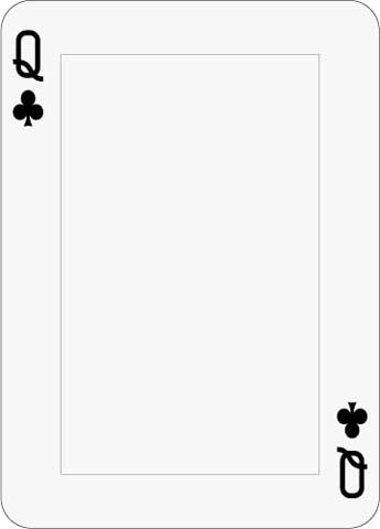 Math Clip Art--Playing Card: Queen of Clubs