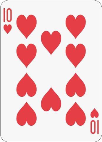 Math Clip Art--Playing Card: The 10 of Hearts