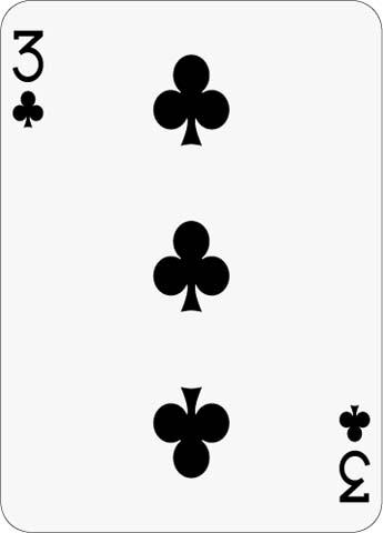 Math Clip Art--Playing Card: The 3 of Clubs
