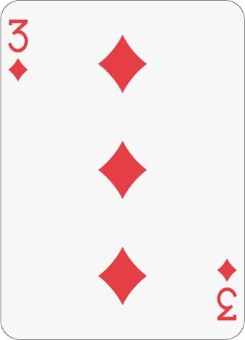 Math Clip Art--Playing Card: The 3 of Diamonds
