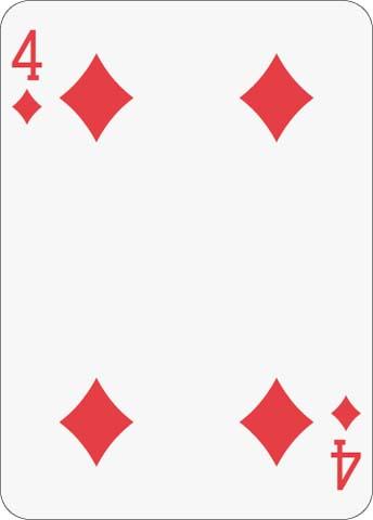 Math Clip Art--Playing Card: The 4 of Diamonds