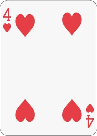Math Clip Art--Playing Card: The 4 of Hearts