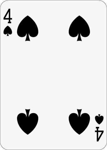 Math Clip Art--Playing Card: The 4 of Spades