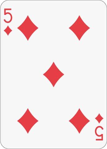 Math Clip Art--Playing Card: The 5 of Diamonds