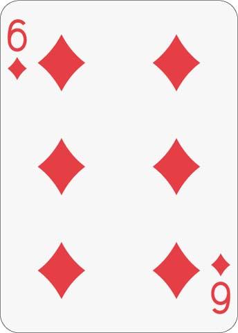 Math Clip Art--Playing Card: The 6 of Diamonds