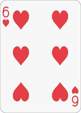 Math Clip Art--Playing Card: The 6 of Hearts
