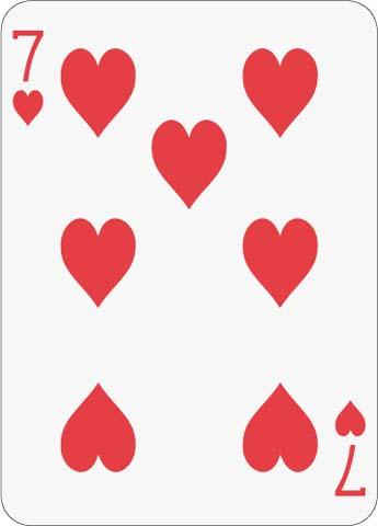 Math Clip Art--Playing Card: The 7 of Hearts