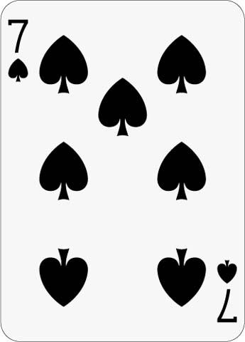 Math Clip Art--Playing Card: The 7 of Spades