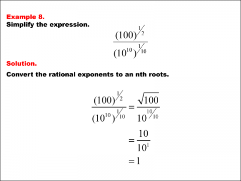 Math Example--Exponential Concepts--Rational Exponents--Example 8