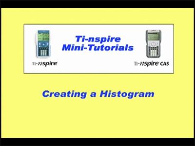Closed Captioned Video: TI-Nspire Mini-Tutorial: Creating a Histogram