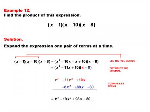 Math Example--Polynomial Concepts--Polynomial Expansion: Example 12