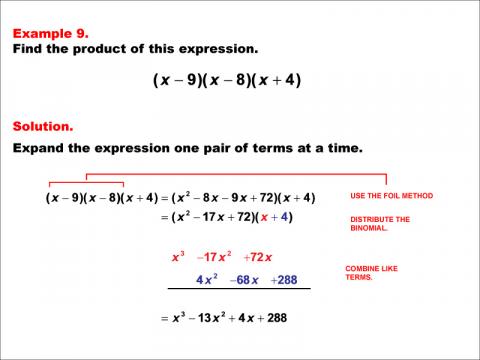 Math Example--Polynomial Concepts--Polynomial Expansion: Example 09