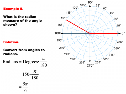 Math Example--Angle Concepts--Radian Measure--Example 5