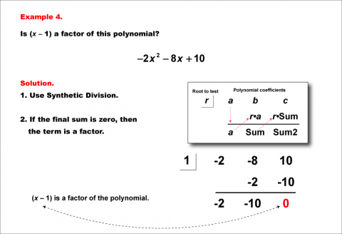 Math Example--Polynomial Concepts--Synthetic Division--Example 04