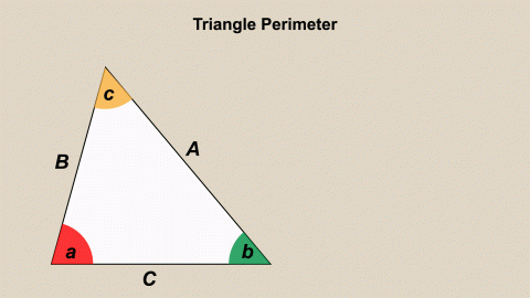 Animated Math Clip Art--Triangles--Triangle Perimeter 1