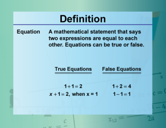 Video Definitions: Equations