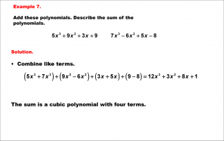 Math Example--Polynomial Concepts--Adding and Subtracting Polynomials: Example 7