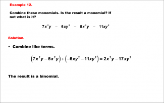 Math Example--Polynomial Concepts--Adding and Subtracting Polynomials: Example 12