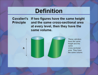Definition--3D Geometry Concepts--Cavalieri's Principle