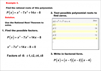 Math Example--Polynomial Concepts-- Rational Root Theorem: Example 3