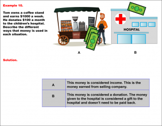 Math Example--Math of Money--Analyzing Money--Example 10