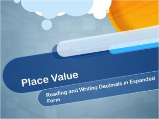 Closed Captioned Video: Place Value: Reading and Writing Decimals in Expanded Form