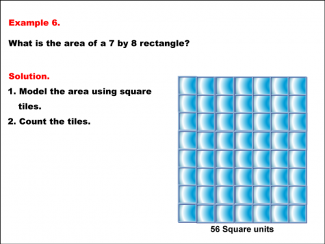 Math Example--Area and Perimeter--Rectangle Area with Tiles--Example 6