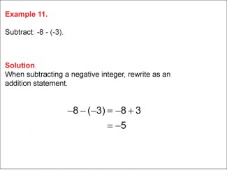Math Example--Numerical Expressions--Subtracting Two Integers: Example 11