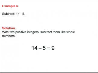 Math Example--Numerical Expressions--Subtracting Two Integers: Example 06